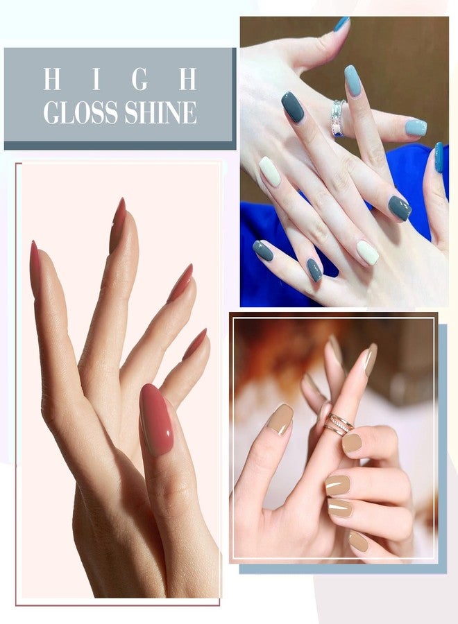 CANNI 6 Colors 9 ML Hema-Free Brown Gel Nail Polish Set, Fall Light Brown Nude Blue Gel Polish Kit, Soak Off LED Nail Gel Manicure Kit DIY at Home Salon Gifts - Image 4